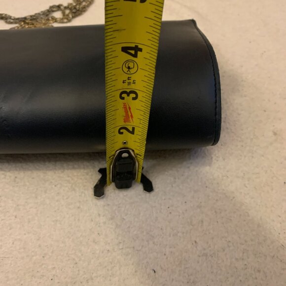 Vintage ANDE' Dark Blue Clutch Purse Evening Handbag Gold Chain Shoulder Strap - Picture 12 of 12